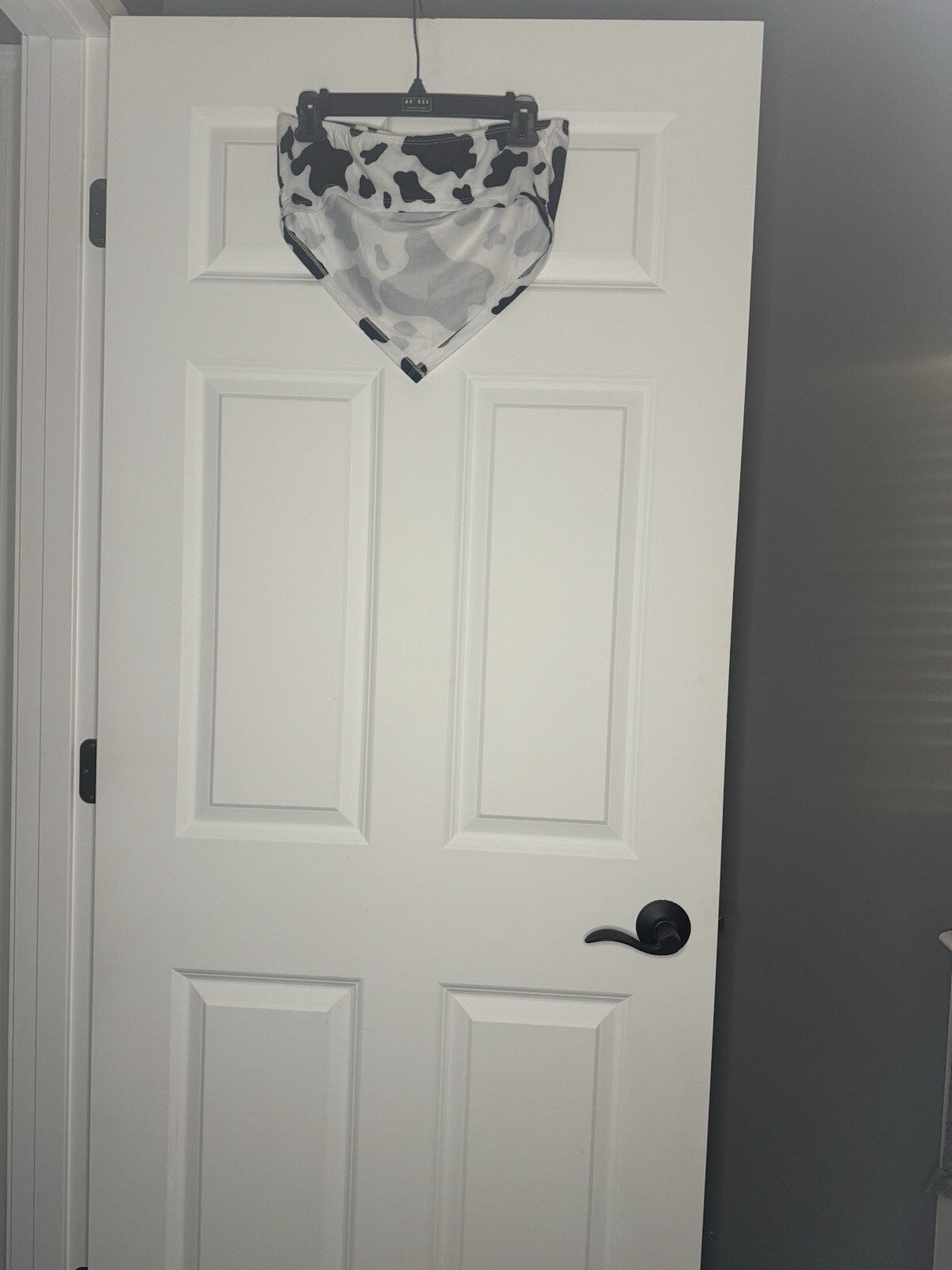 SHEIN Cropped Tube Top Small Black White Cow Print