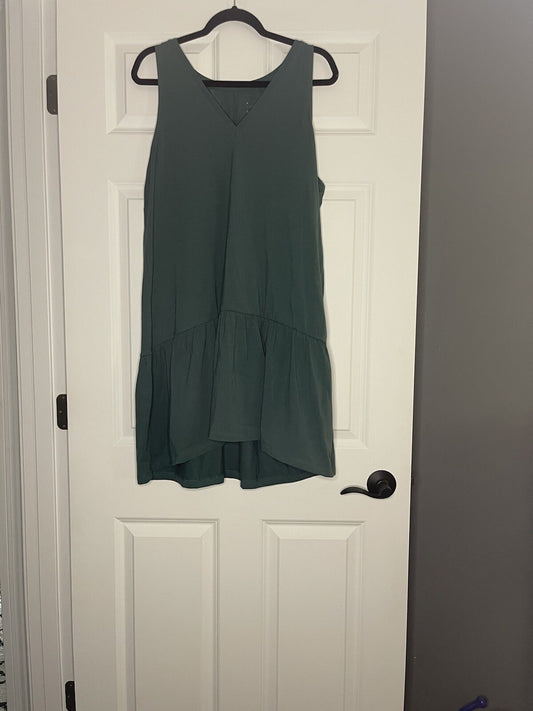 A New Day Sleeveless Dress Green Xl Flowy Bottom New With Tags