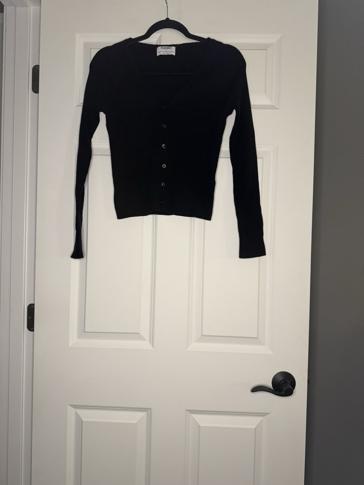Old Navy Softlite Ribbed Cardigan Black Medium Nwt 
