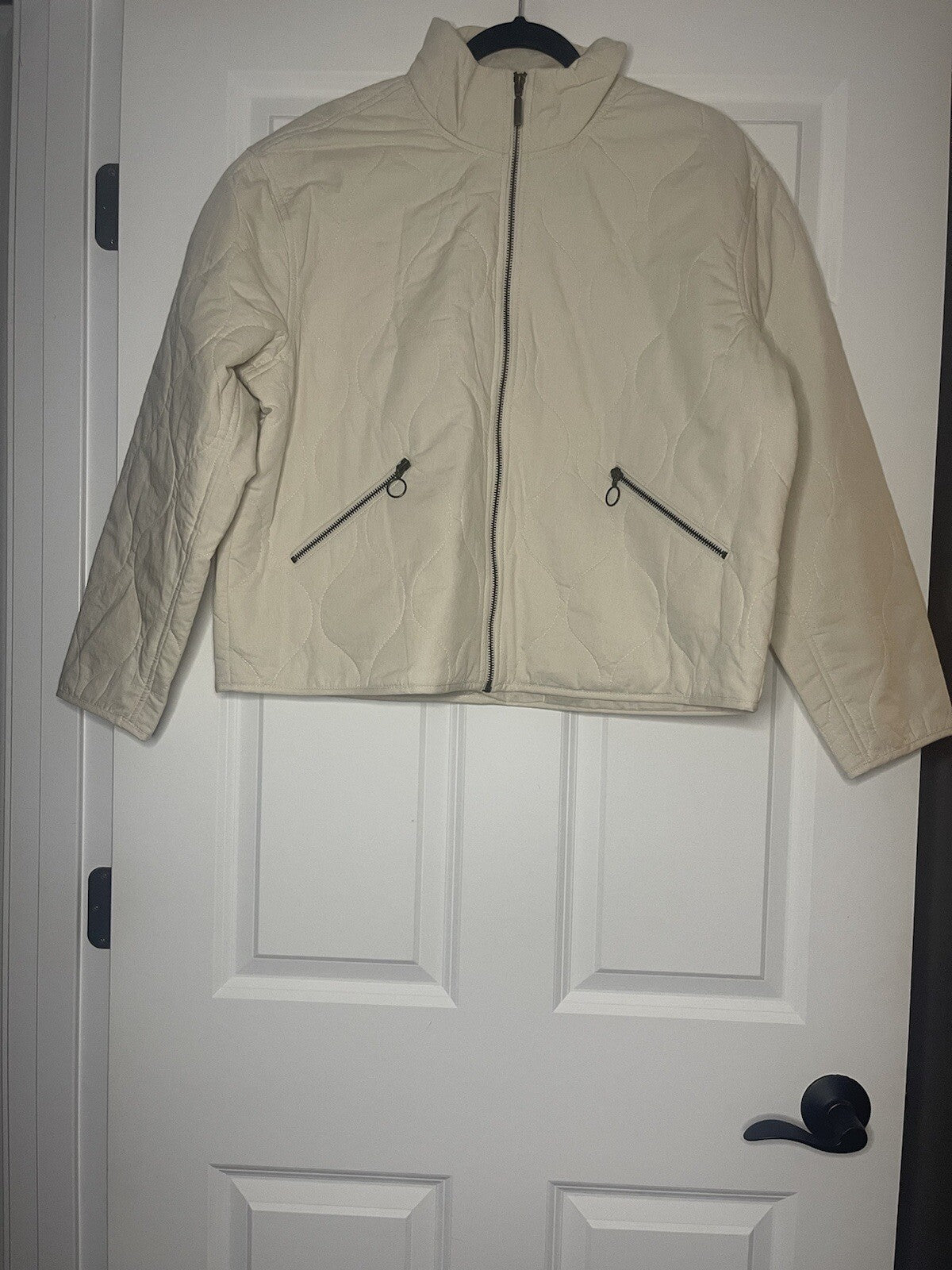 Lucky Brand Quilted Jacket Cream Large Nwt Msrp 99.00