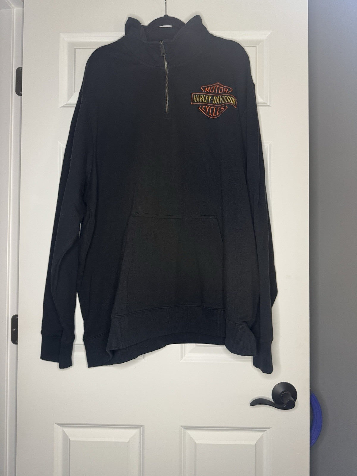 Harley Davidson Half Zip Sweatshirt 4xl Black W Multi Color Logo 