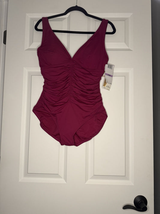Contours By Coco Reef Bra Sized Shaping Swimwear Deep Fuscia 14/38C Nwt 138