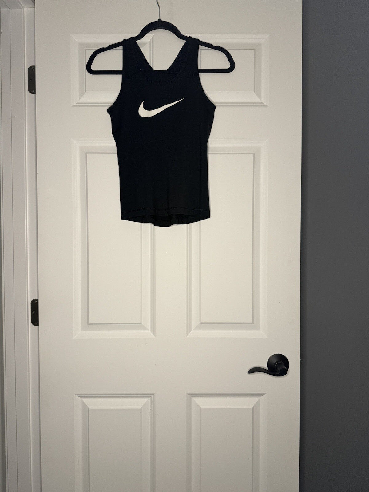 Nike Dri Fit Tank Top Medium Black With White Logo Runs Small 