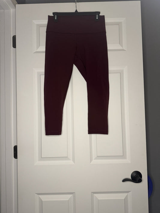 Lululemon Cropped Leggings Maroon Size 10