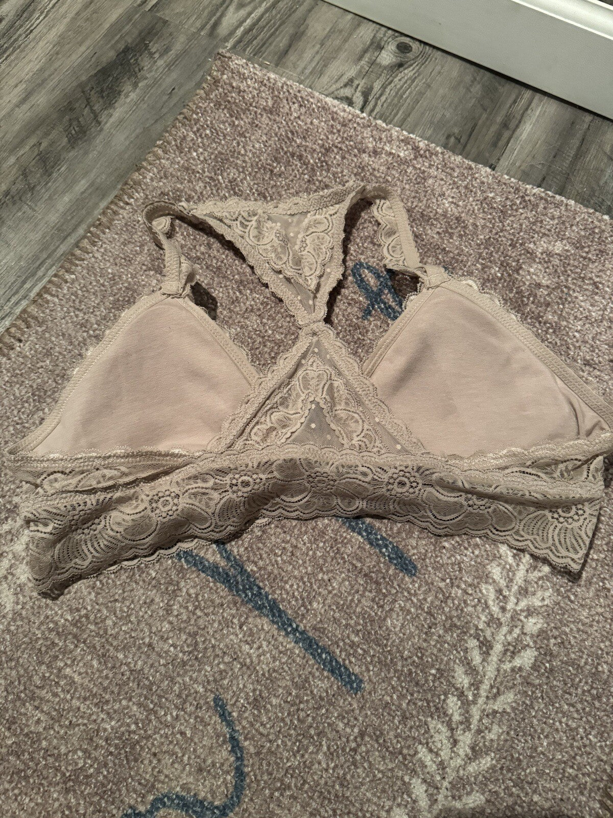 Aerie Bralette Lace Beige Large