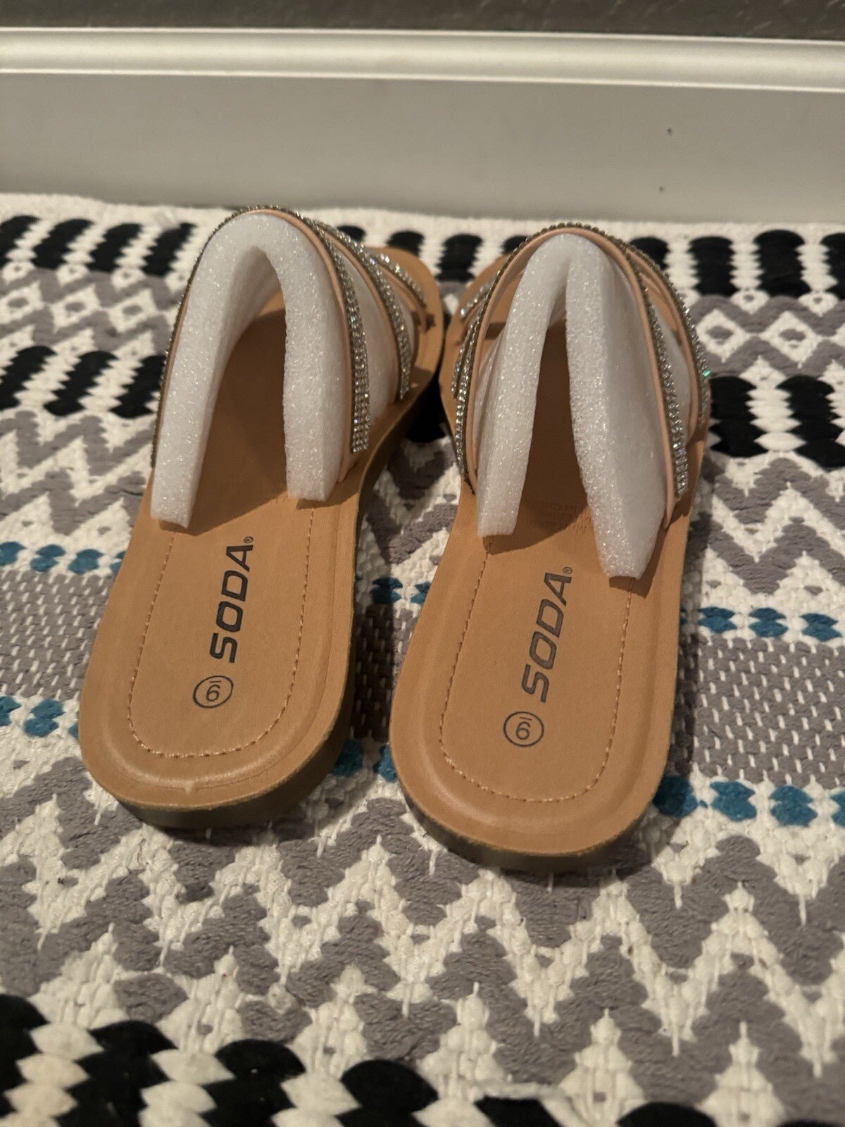 Soda Size 9 Rhinestone Sandals Brand New 