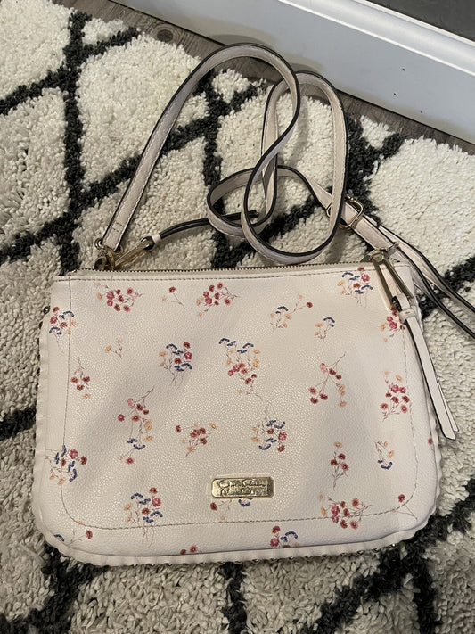 Jessica Simpson Crossbody Purse White W Multicolor Floral 
