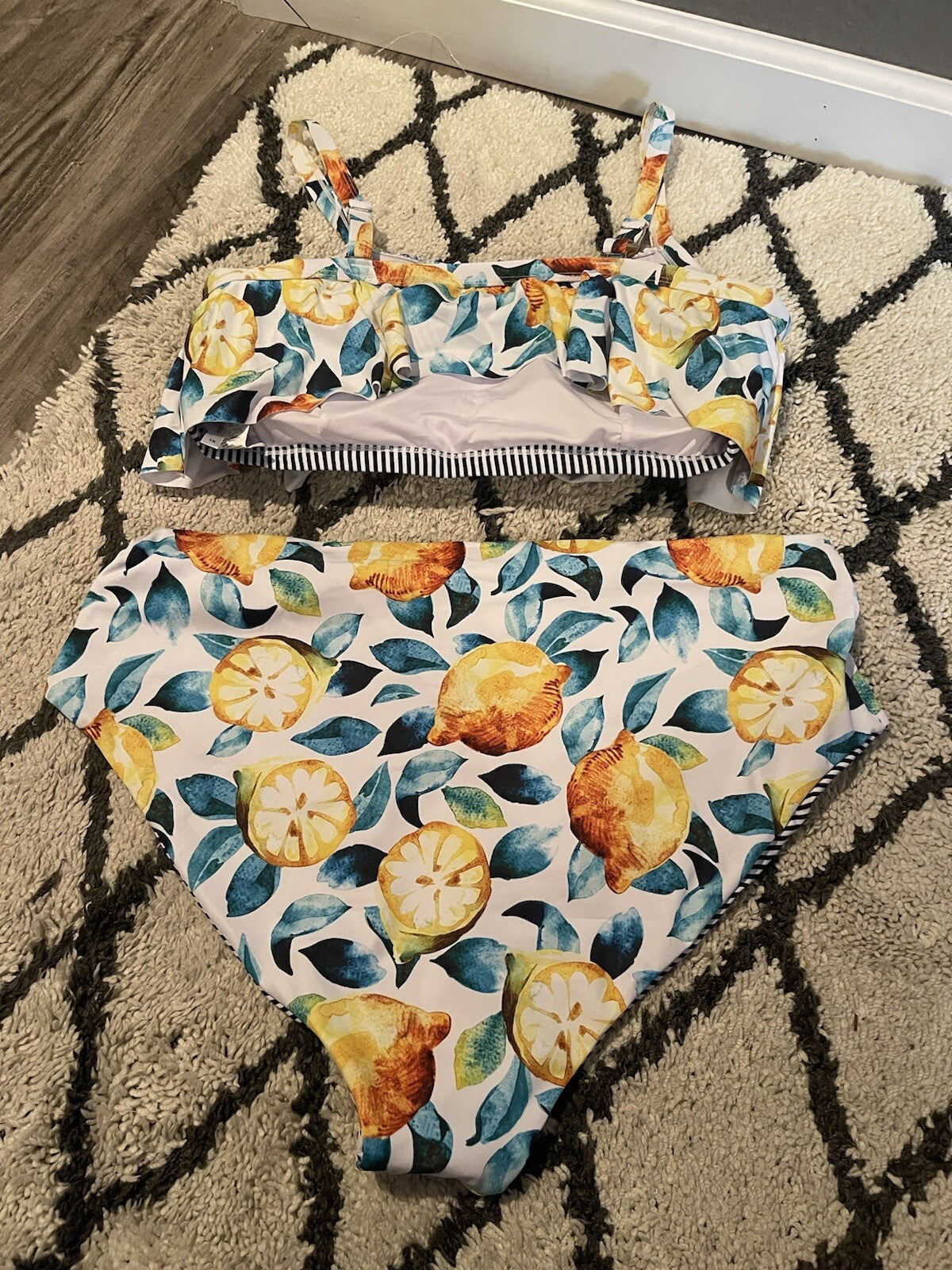 Cupshe High Waisted 2 Piece Swimsuit 1xl Reversible 