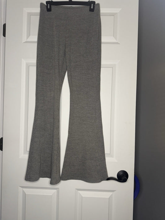 American Eagle Gray Ribbed Bell Bottoms Medium 