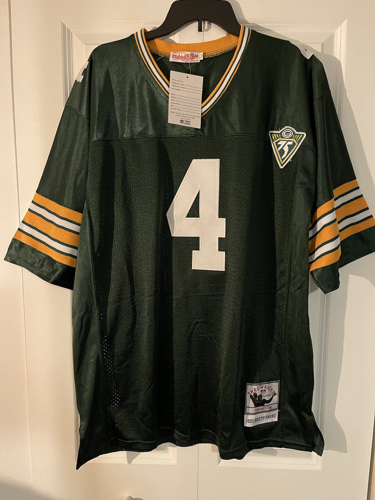 Mitchell and Ness Brett Favre Jersey autographed size 52