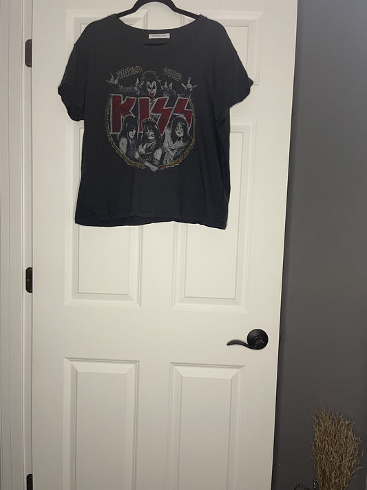 Daydreamer Kiss World Tour T Shirt Large Blue W Multi Color