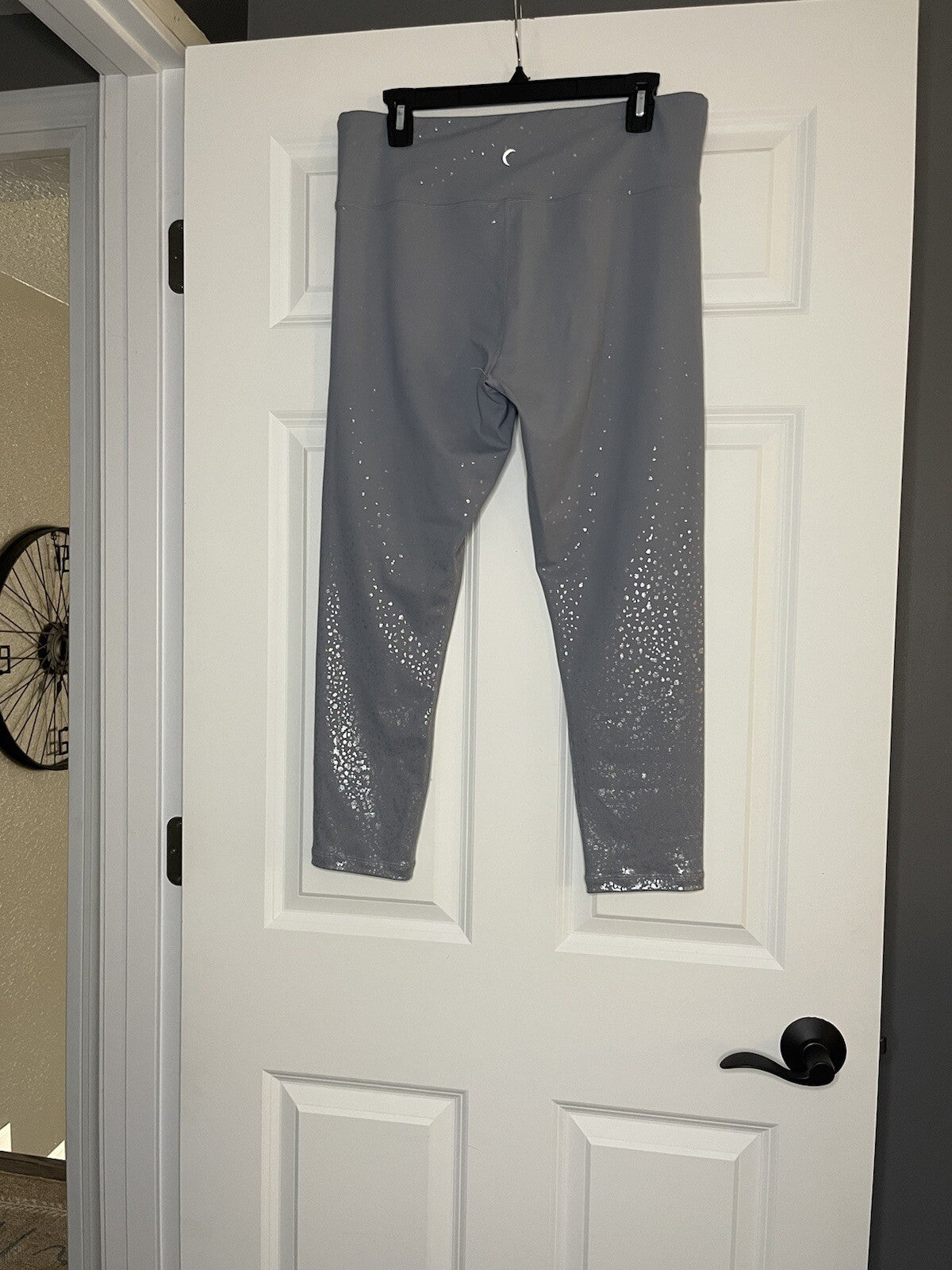 Zyia Active 7/8 Legging Size 14-16 Gray With Silver Sparkle 