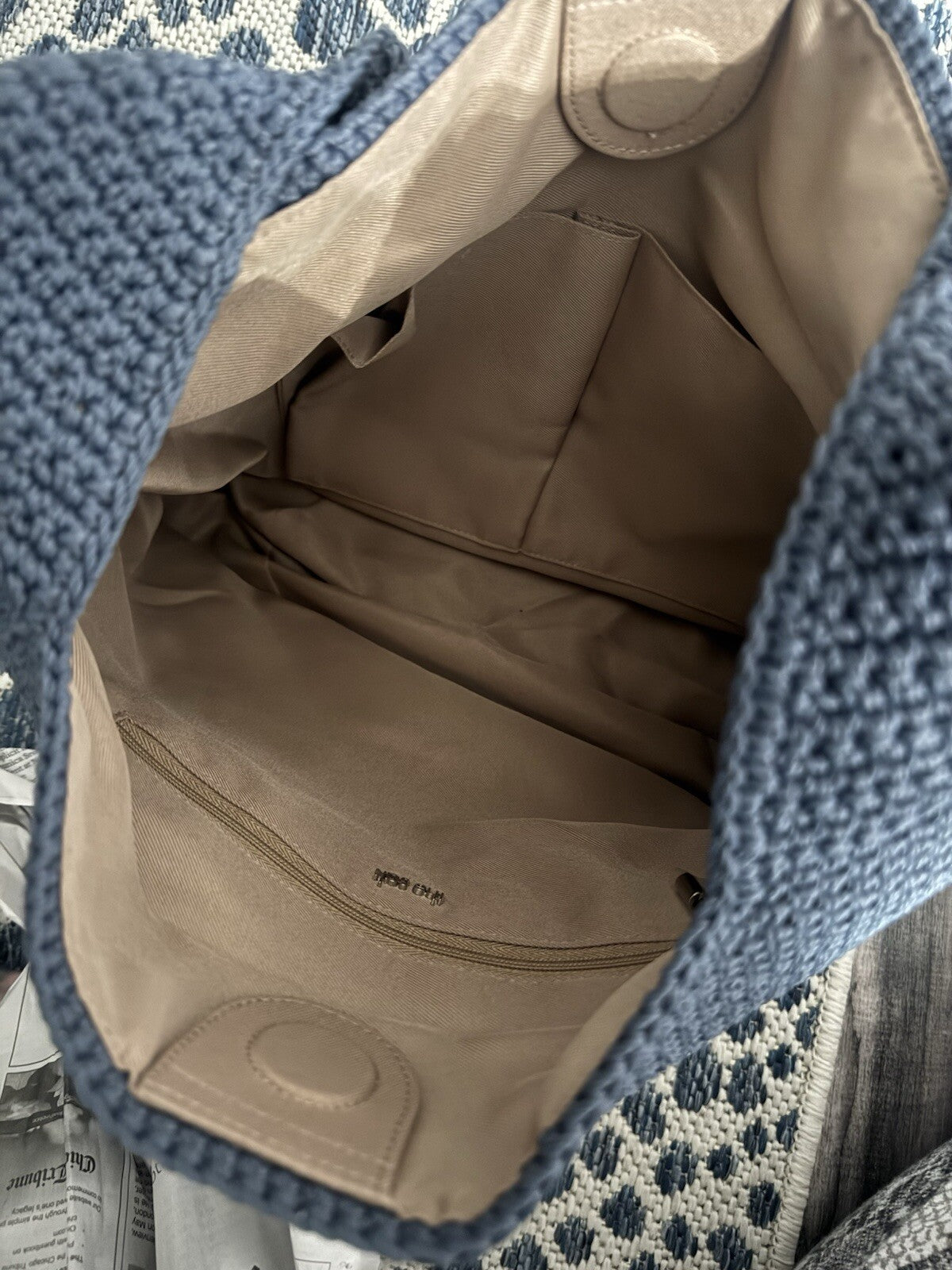 The SAK Crochet Knit Hobo Bag Blue New