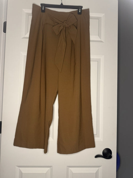 Cremieux Cropped Dress Pants W Bow Size 12 Brown 