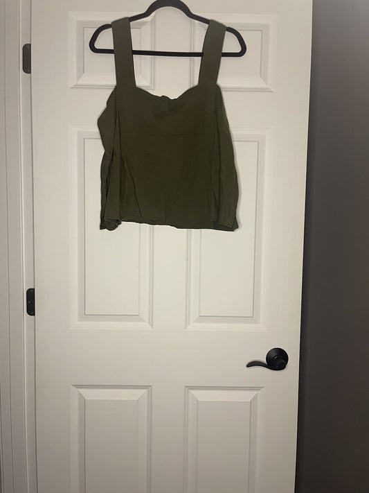 Banana Republic Sleeveless Blouse Large Green Nwt 