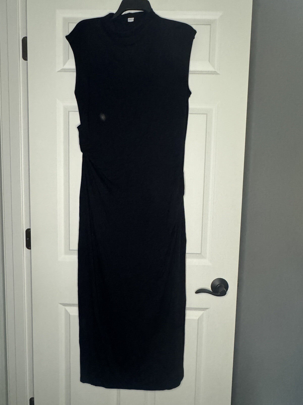 Old Navy Sleeveless High Neck Dress Xl Tall Black Cinched Sides 