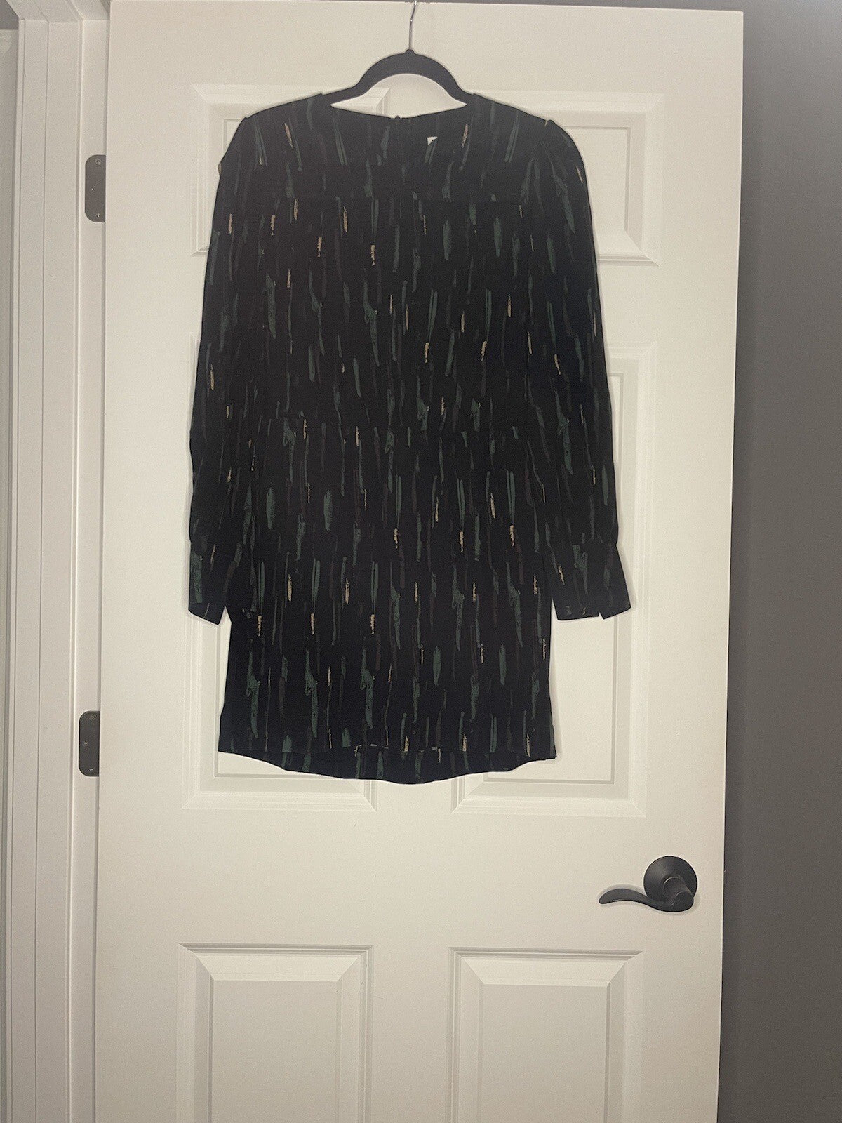 Zara The Gabriela Dress Medium Black Green Mustard Brown Print Nwt 