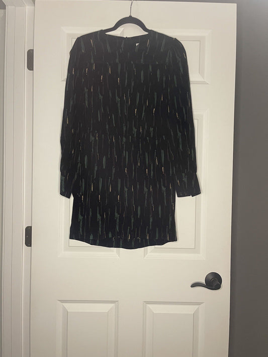 Zara The Gabriela Dress Medium Black Green Mustard Brown Print Nwt 