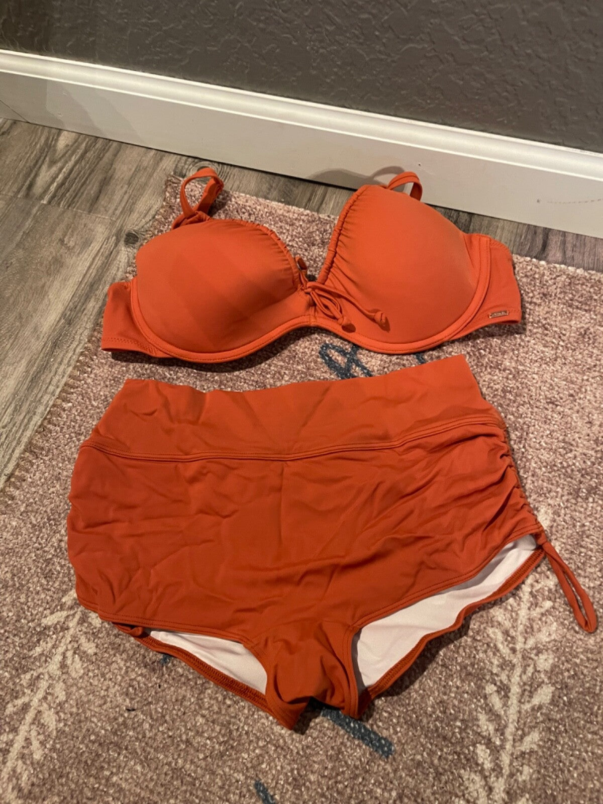 Pink By Victorias Secret 2 Piece Bikini Rust Top Large Bottom Medium