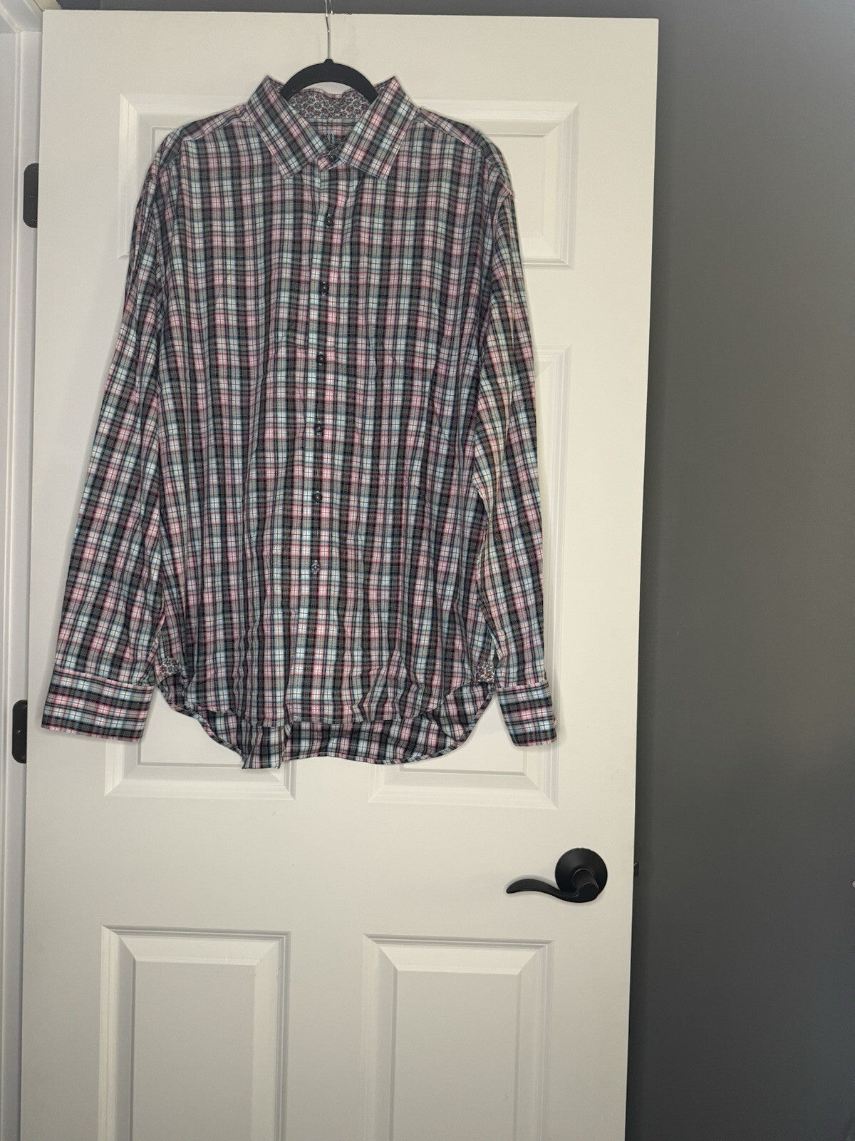 Robert Graham Long Sleeve Button Up 2xl Pink Blue Black White Striped 