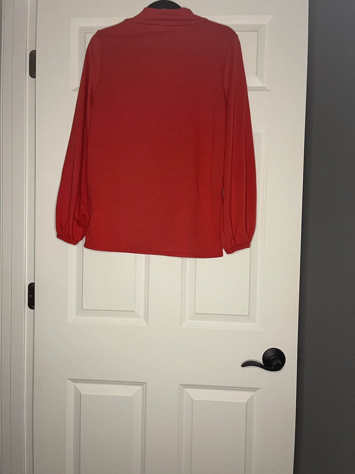 Bibi Long Sleeve Heart Cut Out Blouse Small Red