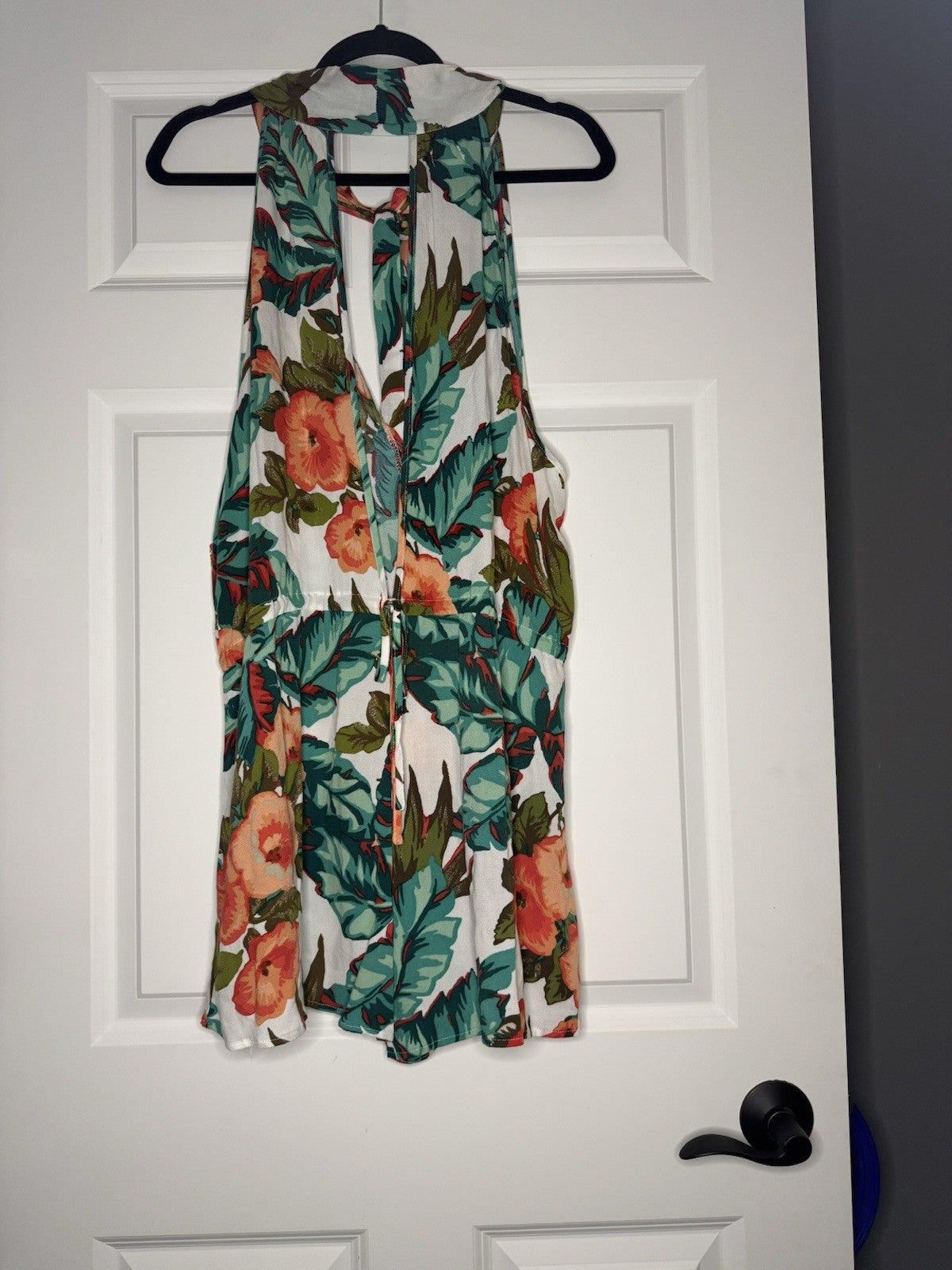 O’Neill Swimsuit Coverup Romper Large White W Multicolor Floral Nwt 