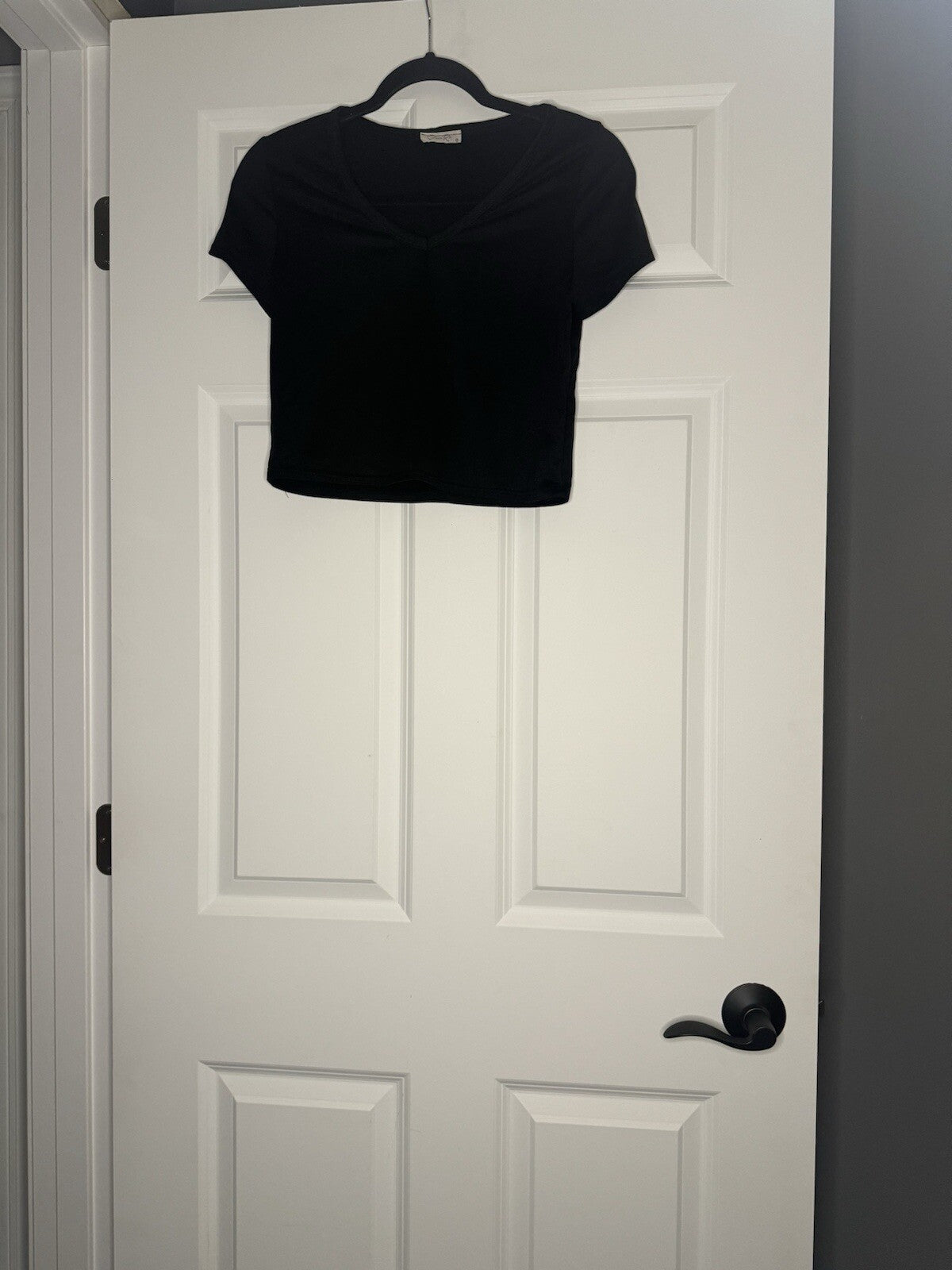 Olivia Rae Small Short Sleeve Cropped Top Black 