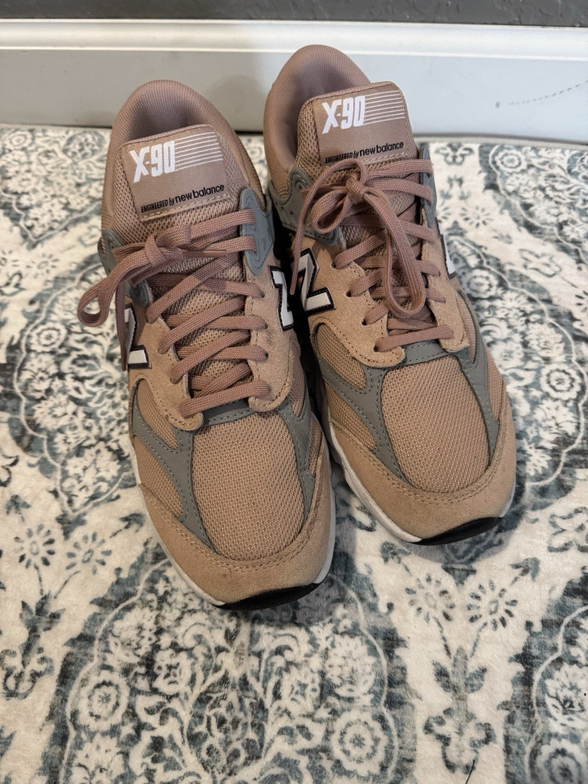 New Balance X-90 Women’s Sneakers Size 10 Mauve Plum White Gray