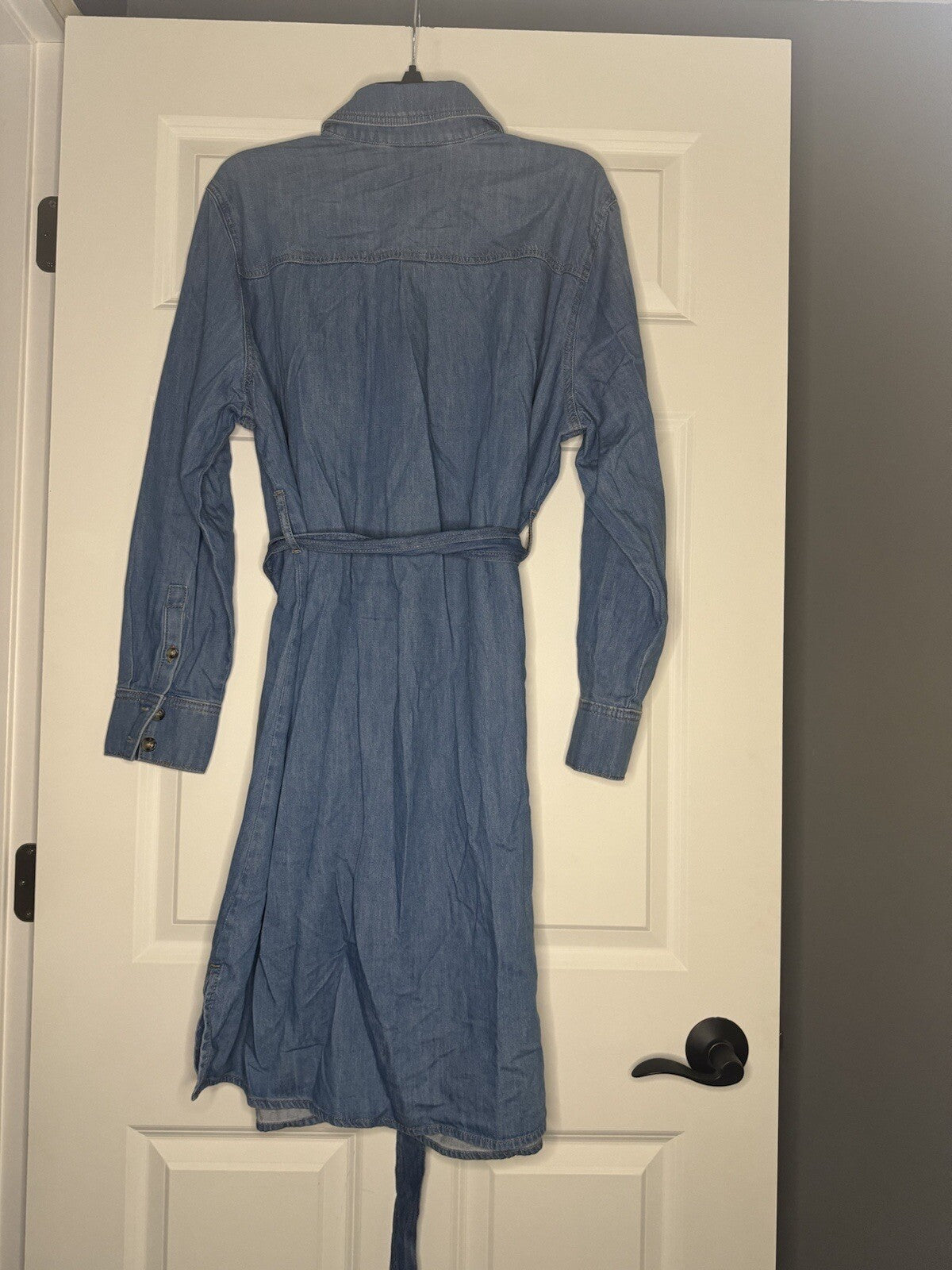 Lane Bryant Button Up Jean Dress W Belt Size 14/16 Blue 