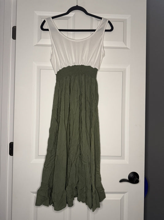 Unbranded Sleeveless Dress Medium White Green Nwot 