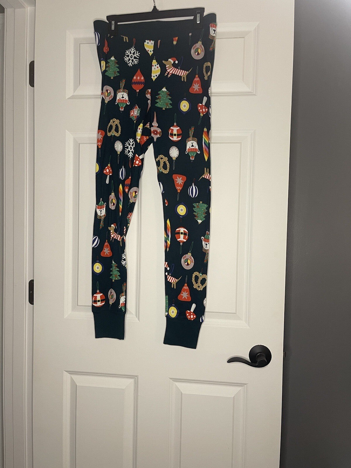 Old Navy Christmas Pajama Pants Large Green W Multi New With Tags