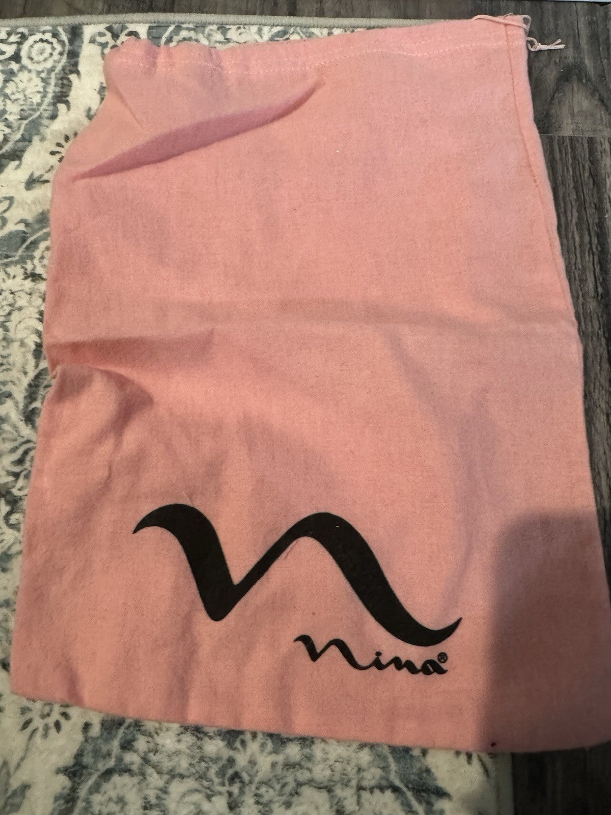 Nina Heels Black With Silver Black Beading 9.5 Dust Bag