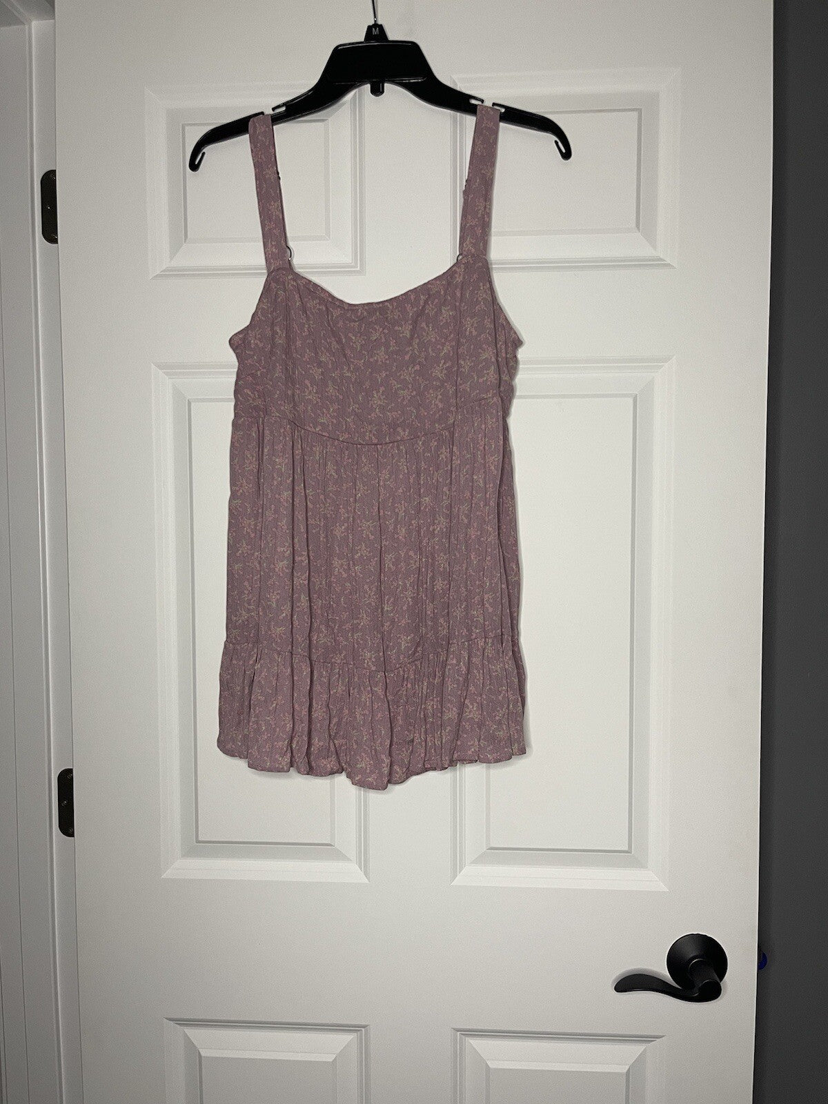 White Birch sleeveless blouse small purple with pink and green floral NWT 