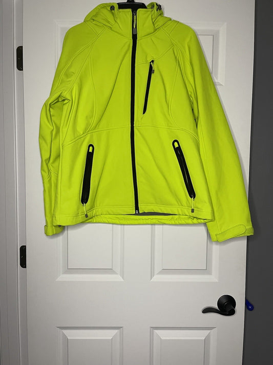 Xersion coat large with detachable hood lime green NWT