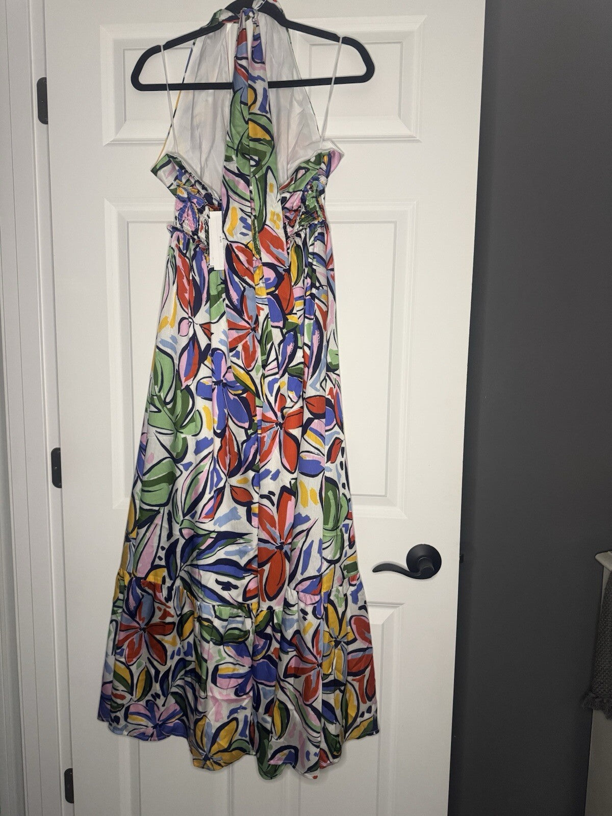 Sugar Lips Halter Dress Small White W Multicolor Floral Nwt Msrp 98