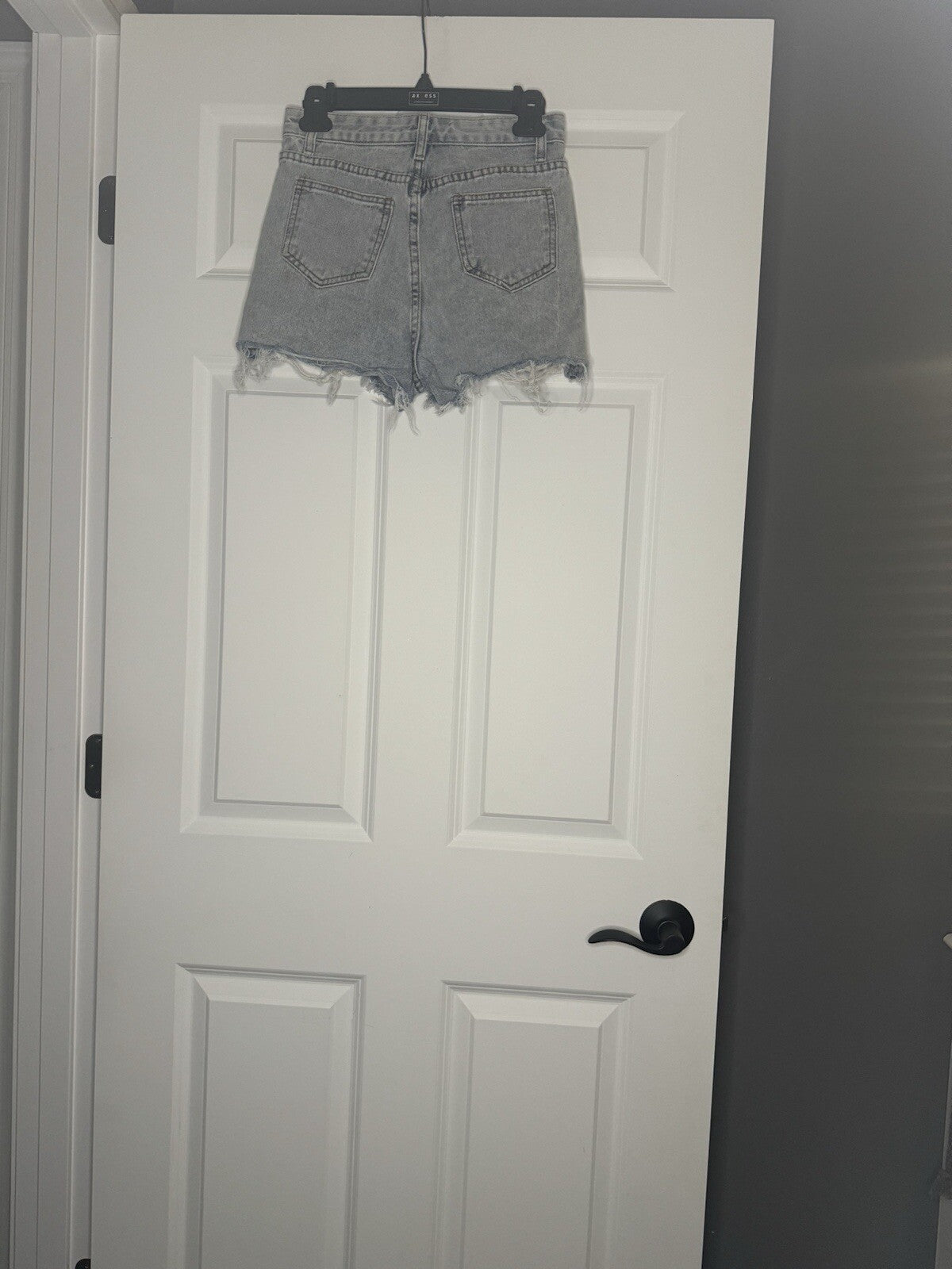 Blue B Jean Shorts Small With Rhinestone Fray Distressed Size Small