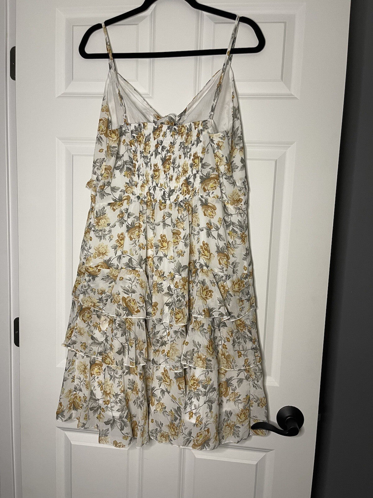 Grace Karin Sleeveless Dress Xl Ivory W Green Brown Floral Nwt 