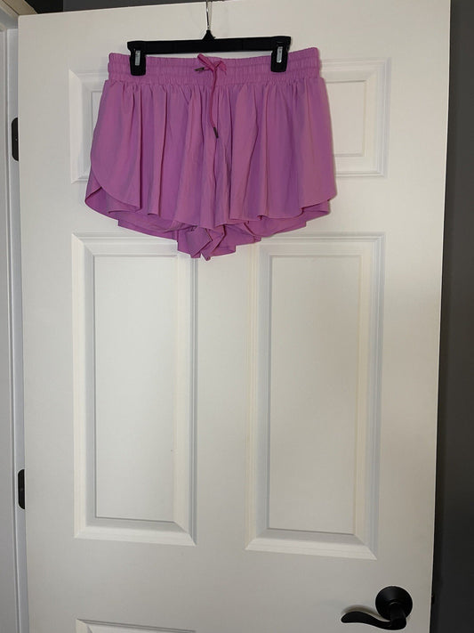 Luogongzi 2 In 1 Flowy Running Shorts Pink 2xl Brand New 