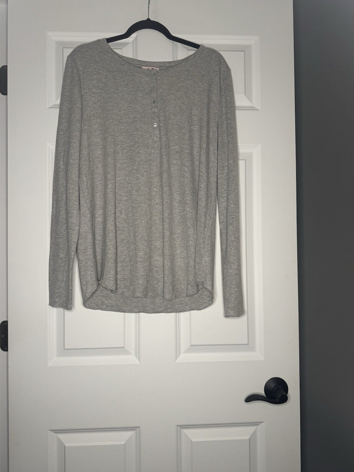 Ps Love Long Sleeve Blouse Xl Gray Ribbed 