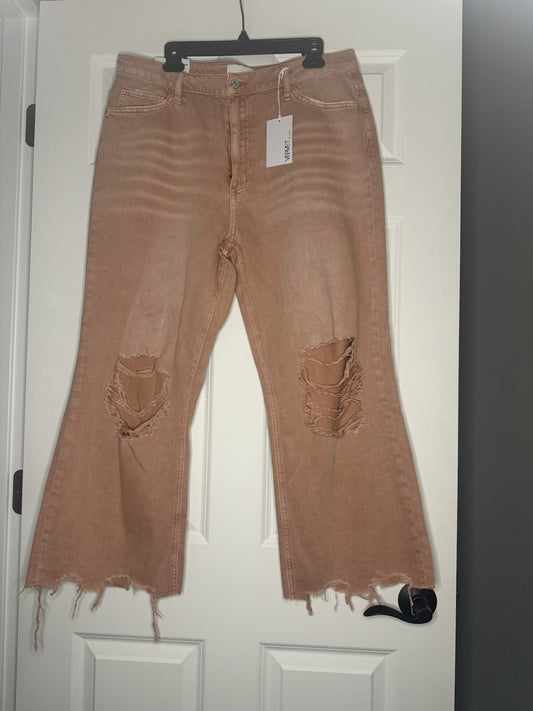 Vervet Leslie 90’s Vintage Flare Jeans 32 Faded Rust Nwt 