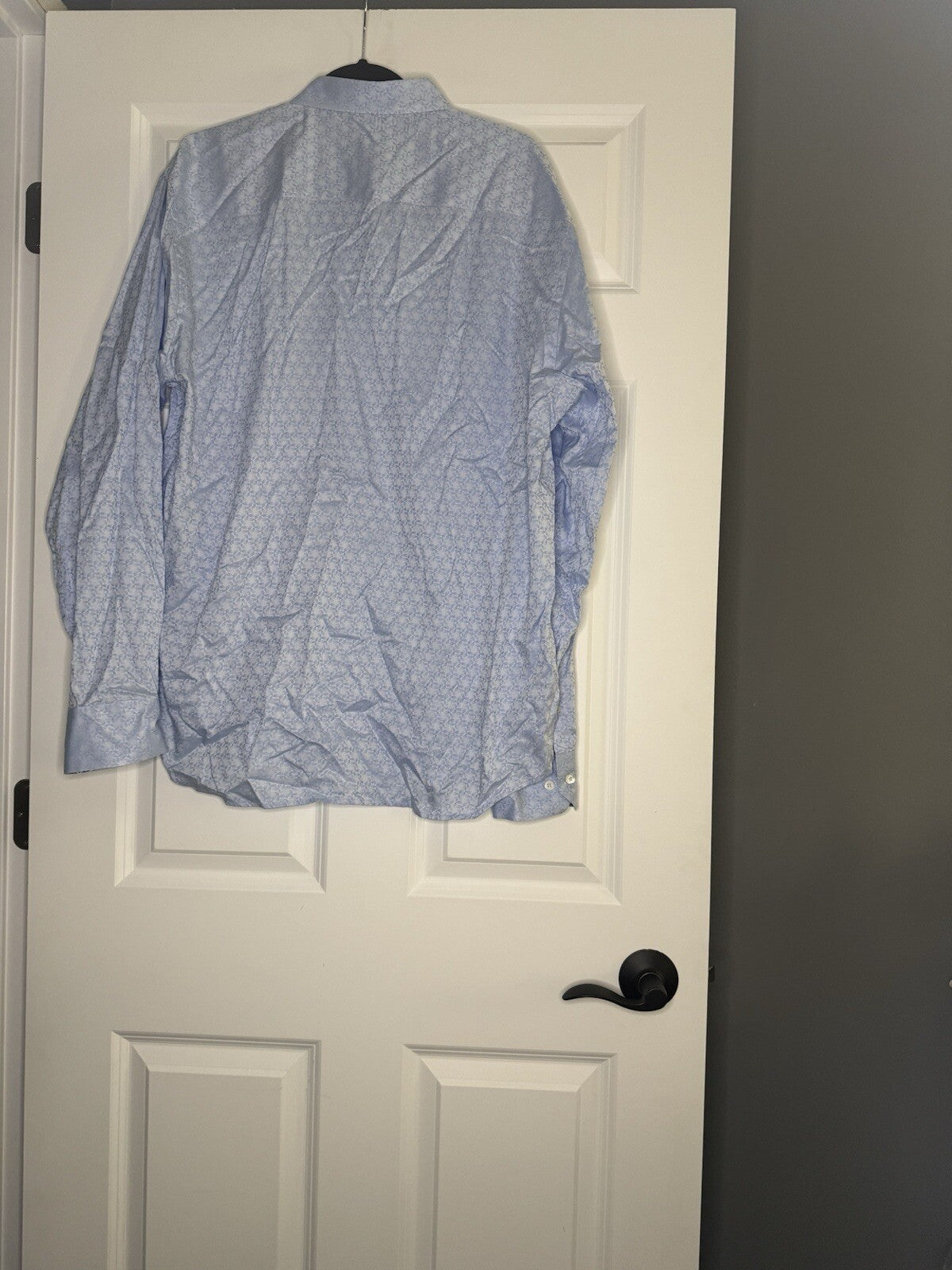 Bugatchi Shaped Fit Long Sleeve Button Up Xxl Blue Printed 
