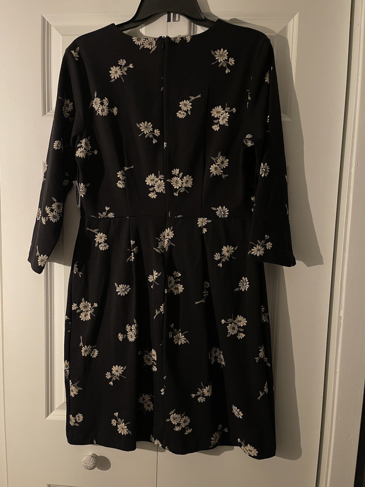 Old Navy dress black white gray floral large nwt