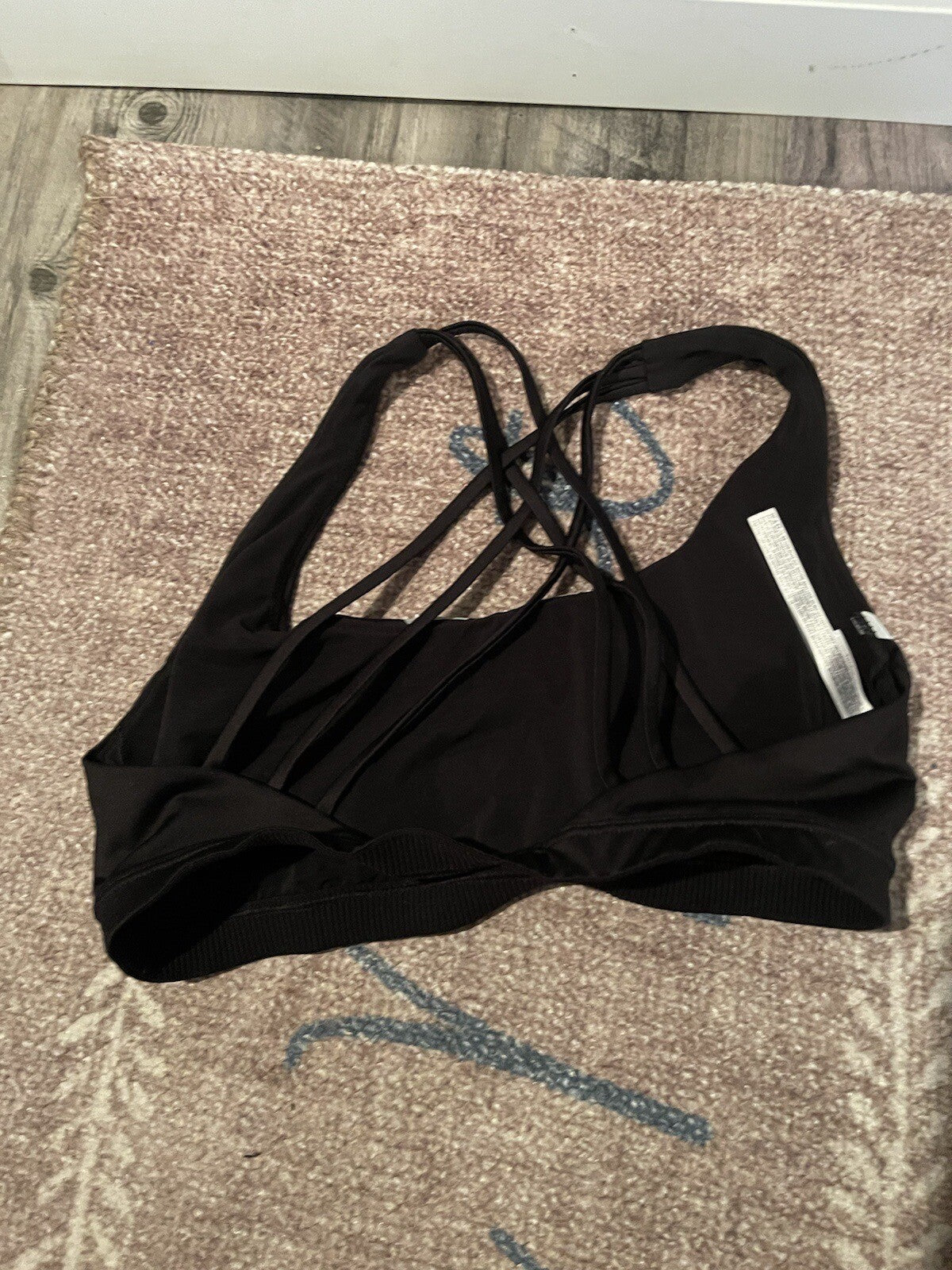 Victorias Secret Sport Black Sports Bra Medium Gray Lettering 