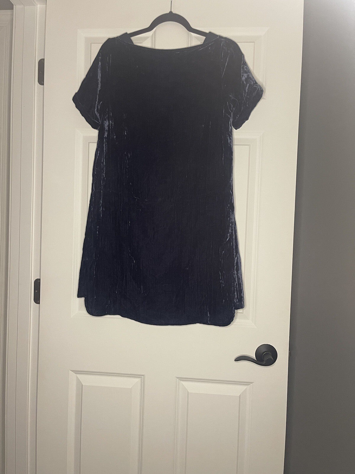 Anthropologie  Floreat Velvet Short Sleeve Dress XS Blue With Pockets