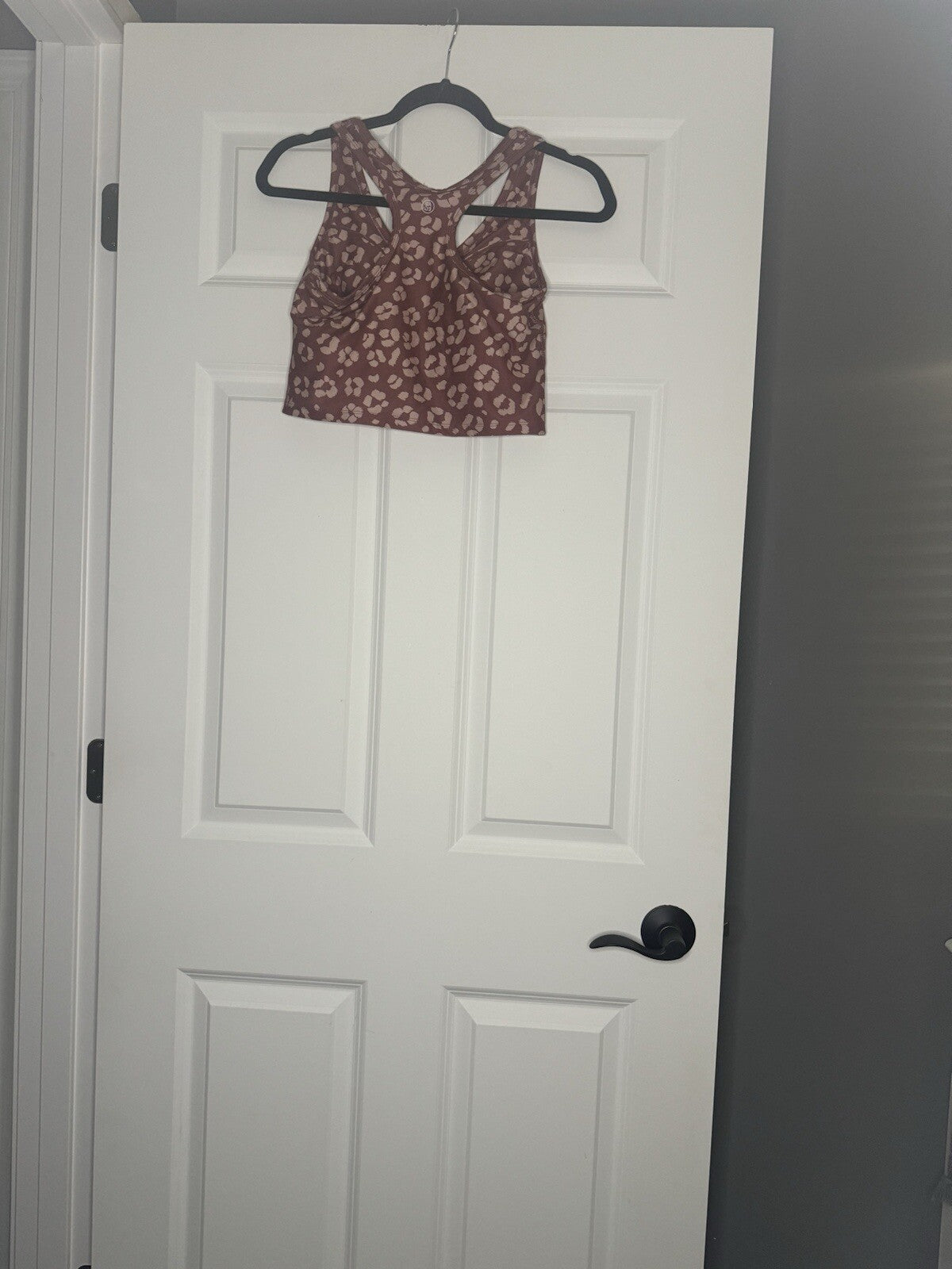 Sage 2 Piece Activewear Outfit Small Bra And Leggings Rust W Beige Print 