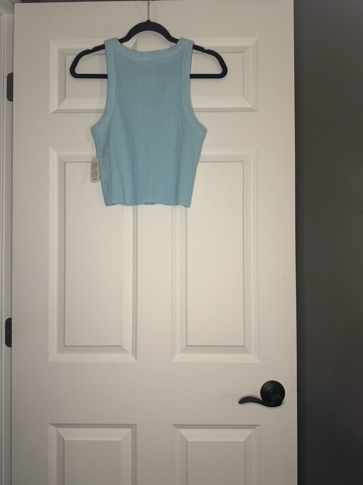 Aerie Large Ribbed Blue Cropped Tank Nwt 