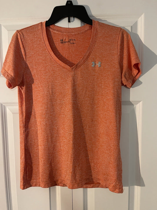Under armour loose heat gear short Sleeve Small Coral Heathered