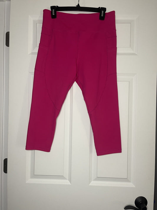 Zyia cropped leggings pink pockets 14-16
