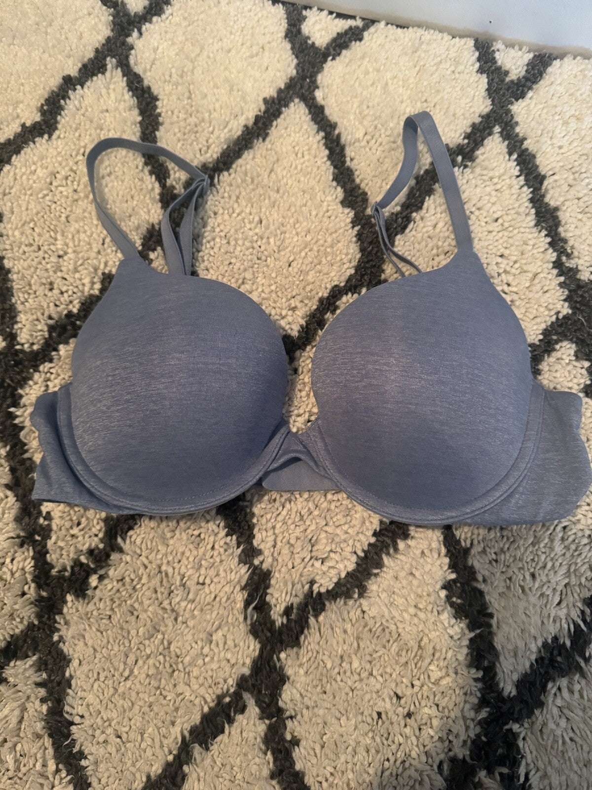 Victorias Secret Padded Perfect Coverage Bra Light Blue Heathered 34c