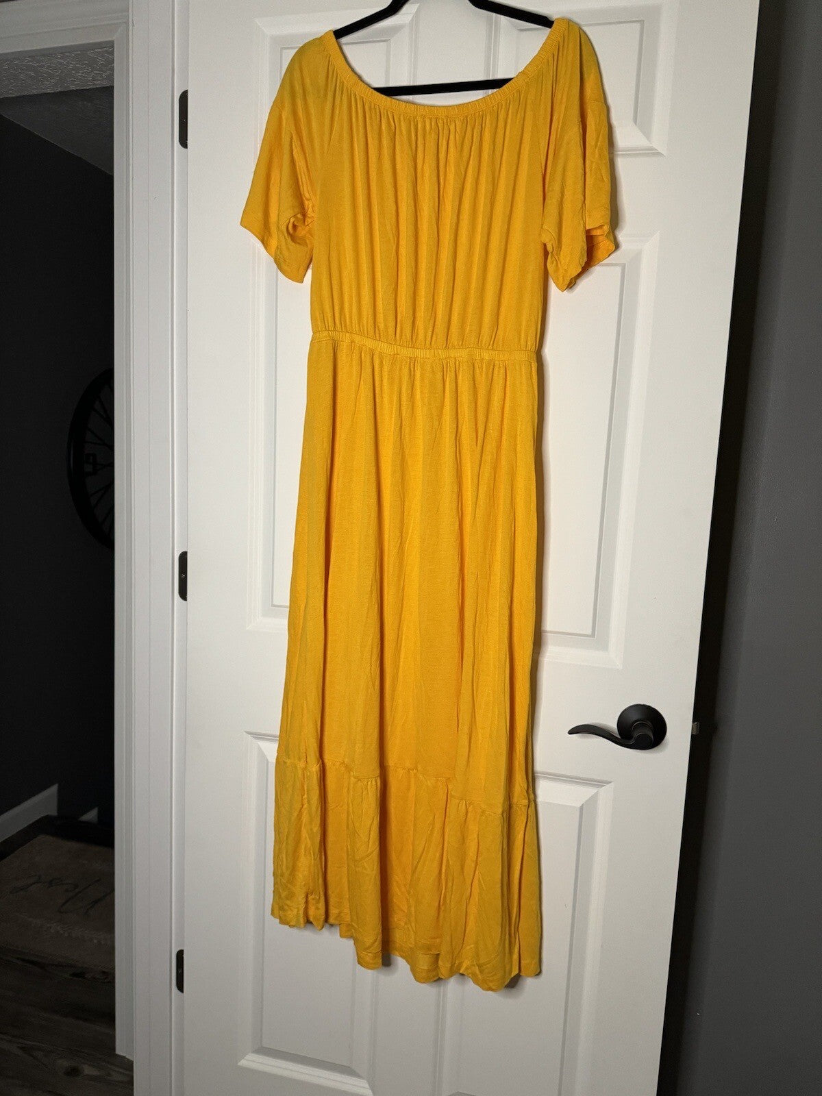 Venus Short Sleeve Dress Yellow Large Nwot 